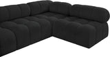 Ames Black Boucle Fabric Modular Sectional 611Black-Sec5A Meridian Furniture