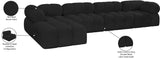 Ames Black Boucle Fabric Modular Sectional 611Black-Sec5B Meridian Furniture