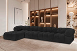 Ames Black Boucle Fabric Modular Sectional 611Black-Sec5B Meridian Furniture