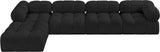 Ames Black Boucle Fabric Modular Sectional 611Black-Sec5B Meridian Furniture