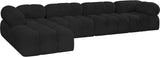 Ames Black Boucle Fabric Modular Sectional 611Black-Sec5B Meridian Furniture