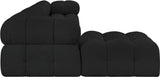 Ames Black Boucle Fabric Modular Sectional 611Black-Sec5B Meridian Furniture