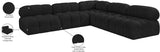 Ames Black Boucle Fabric Modular Sectional 611Black-Sec5C Meridian Furniture