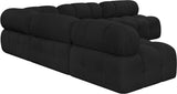 Ames Black Boucle Fabric Modular Sectional 611Black-Sec5C Meridian Furniture