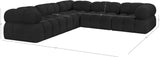 Ames Black Boucle Fabric Modular Sectional 611Black-Sec5D Meridian Furniture