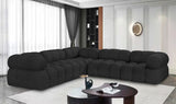 Ames Black Boucle Fabric Modular Sectional 611Black-Sec5D Meridian Furniture