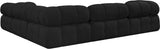 Ames Black Boucle Fabric Modular Sectional 611Black-Sec5D Meridian Furniture