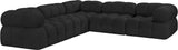 Ames Black Boucle Fabric Modular Sectional 611Black-Sec5D Meridian Furniture