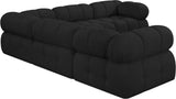 Ames Black Boucle Fabric Modular Sectional 611Black-Sec5D Meridian Furniture