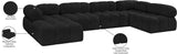 Ames Black Boucle Fabric Modular Sectional 611Black-Sec6A Meridian Furniture