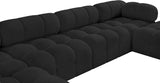 Ames Black Boucle Fabric Modular Sectional 611Black-Sec6A Meridian Furniture