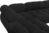 Ames Black Boucle Fabric Modular Sectional 611Black-Sec6A Meridian Furniture