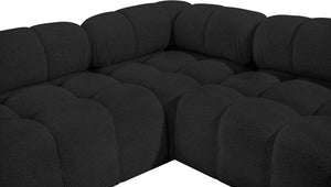 Ames Black Boucle Fabric Modular Sectional 611Black-Sec6A Meridian Furniture