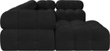 Ames Black Boucle Fabric Modular Sectional 611Black-Sec6A Meridian Furniture