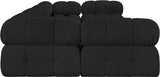 Ames Black Boucle Fabric Modular Sectional 611Black-Sec6B Meridian Furniture