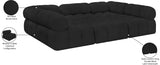 Ames Black Boucle Fabric Modular Sectional 611Black-Sec6C Meridian Furniture