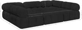 Ames Black Boucle Fabric Modular Sectional 611Black-Sec6C Meridian Furniture