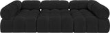 Ames Black Boucle Fabric Modular Sectional 611Black-Sec6C Meridian Furniture