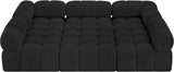 Ames Black Boucle Fabric Modular Sectional 611Black-Sec6C Meridian Furniture