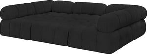 Ames Black Boucle Fabric Modular Sectional 611Black-Sec6C Meridian Furniture