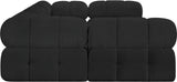 Ames Black Boucle Fabric Modular Sectional 611Black-Sec6C Meridian Furniture