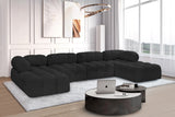 Ames Black Boucle Fabric Modular Sectional 611Black-Sec6D Meridian Furniture