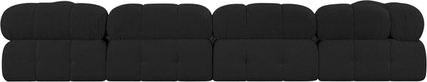 Ames Black Boucle Fabric Modular Sectional 611Black-Sec6D Meridian Furniture