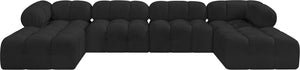 Ames Black Boucle Fabric Modular Sectional 611Black-Sec6D Meridian Furniture