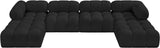 Ames Black Boucle Fabric Modular Sectional 611Black-Sec6D Meridian Furniture