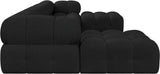 Ames Black Boucle Fabric Modular Sectional 611Black-Sec6D Meridian Furniture