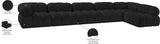 Ames Black Boucle Fabric Modular Sectional 611Black-Sec6E Meridian Furniture