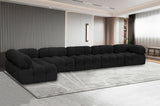 Ames Black Boucle Fabric Modular Sectional 611Black-Sec6E Meridian Furniture