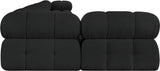 Ames Black Boucle Fabric Modular Sectional 611Black-Sec6E Meridian Furniture