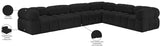 Ames Black Boucle Fabric Modular Sectional 611Black-Sec6F Meridian Furniture