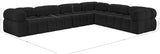 Ames Black Boucle Fabric Modular Sectional 611Black-Sec6F Meridian Furniture