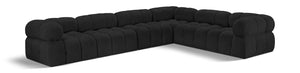 Ames Black Boucle Fabric Modular Sectional 611Black-Sec6F Meridian Furniture