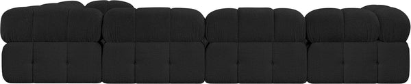 Ames Black Boucle Fabric Modular Sectional 611Black-Sec6F Meridian Furniture