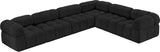 Ames Black Boucle Fabric Modular Sectional 611Black-Sec6F Meridian Furniture