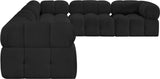 Ames Black Boucle Fabric Modular Sectional 611Black-Sec6F Meridian Furniture