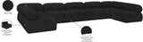 Ames Black Boucle Fabric Modular Sectional 611Black-Sec7A Meridian Furniture