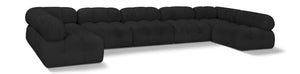 Ames Black Boucle Fabric Modular Sectional 611Black-Sec7A Meridian Furniture