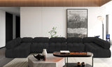 Ames Black Boucle Fabric Modular Sectional 611Black-Sec7A Meridian Furniture