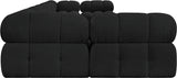 Ames Black Boucle Fabric Modular Sectional 611Black-Sec7A Meridian Furniture