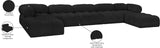 Ames Black Boucle Fabric Modular Sectional 611Black-Sec7B Meridian Furniture