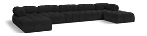 Ames Black Boucle Fabric Modular Sectional 611Black-Sec7B Meridian Furniture