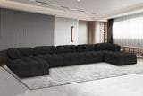 Ames Black Boucle Fabric Modular Sectional 611Black-Sec7B Meridian Furniture