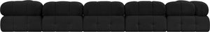 Ames Black Boucle Fabric Modular Sectional 611Black-Sec7B Meridian Furniture