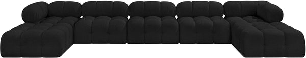 Ames Black Boucle Fabric Modular Sectional 611Black-Sec7B Meridian Furniture