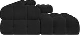 Ames Black Boucle Fabric Modular Sectional 611Black-Sec7B Meridian Furniture