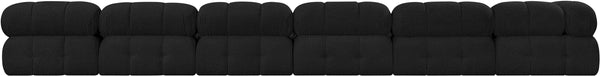 Ames Black Boucle Fabric Modular Sectional 611Black-Sec7C Meridian Furniture